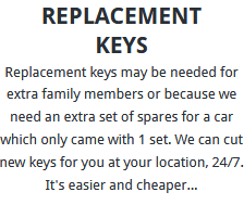 Replacement Keys London